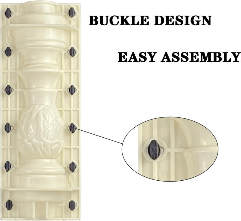 EAIVENY Prefabricated ABS Balcony Mold,Concrete Balustrade Mold Concrete Formwork for Outdoor Construction, DIY Home Improvement, Easy Installation and Reusable Design (Style 6) - Image 2
